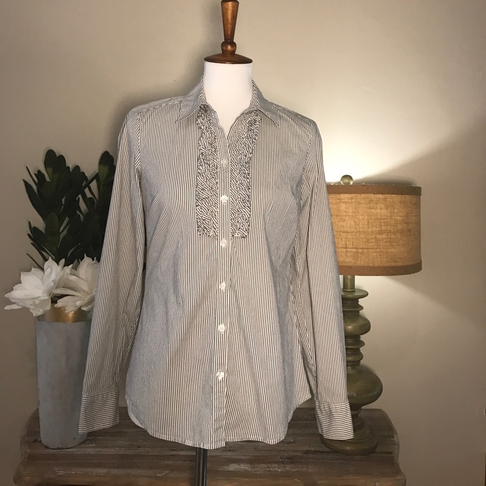 Banana Republic black & white blouse size 4